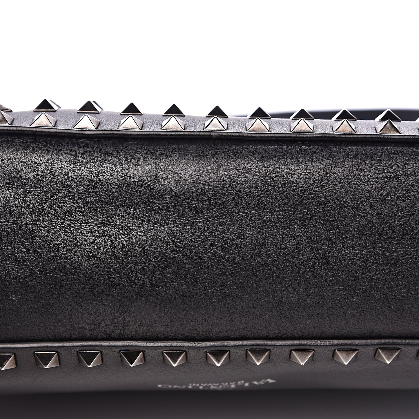 Calfskin Large Rockstud All Over Flip-Lock Messenger Bag Black