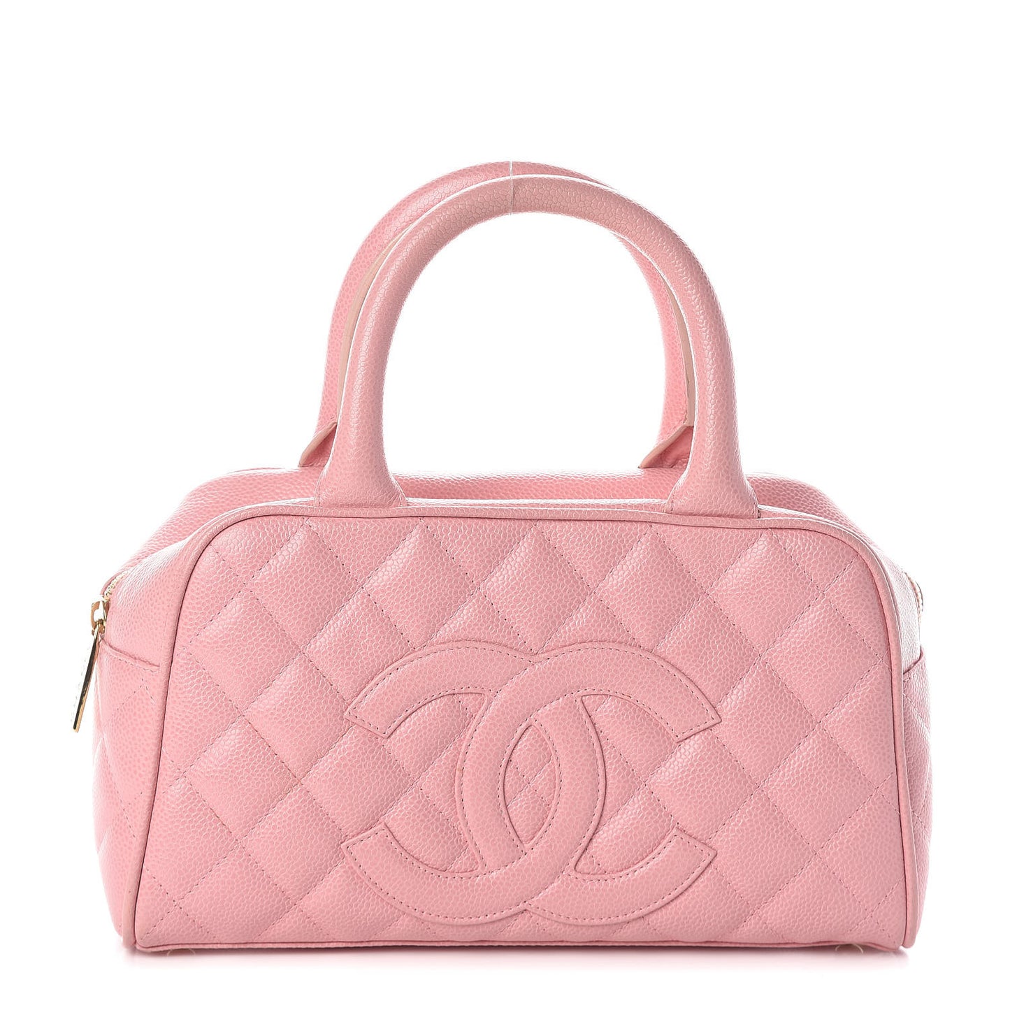 Caviar Quilted Small Bowler Pink