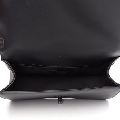 Chanel Metallic Crumpled Goatskin Medium Boy Flap Black Gold 6 of 12