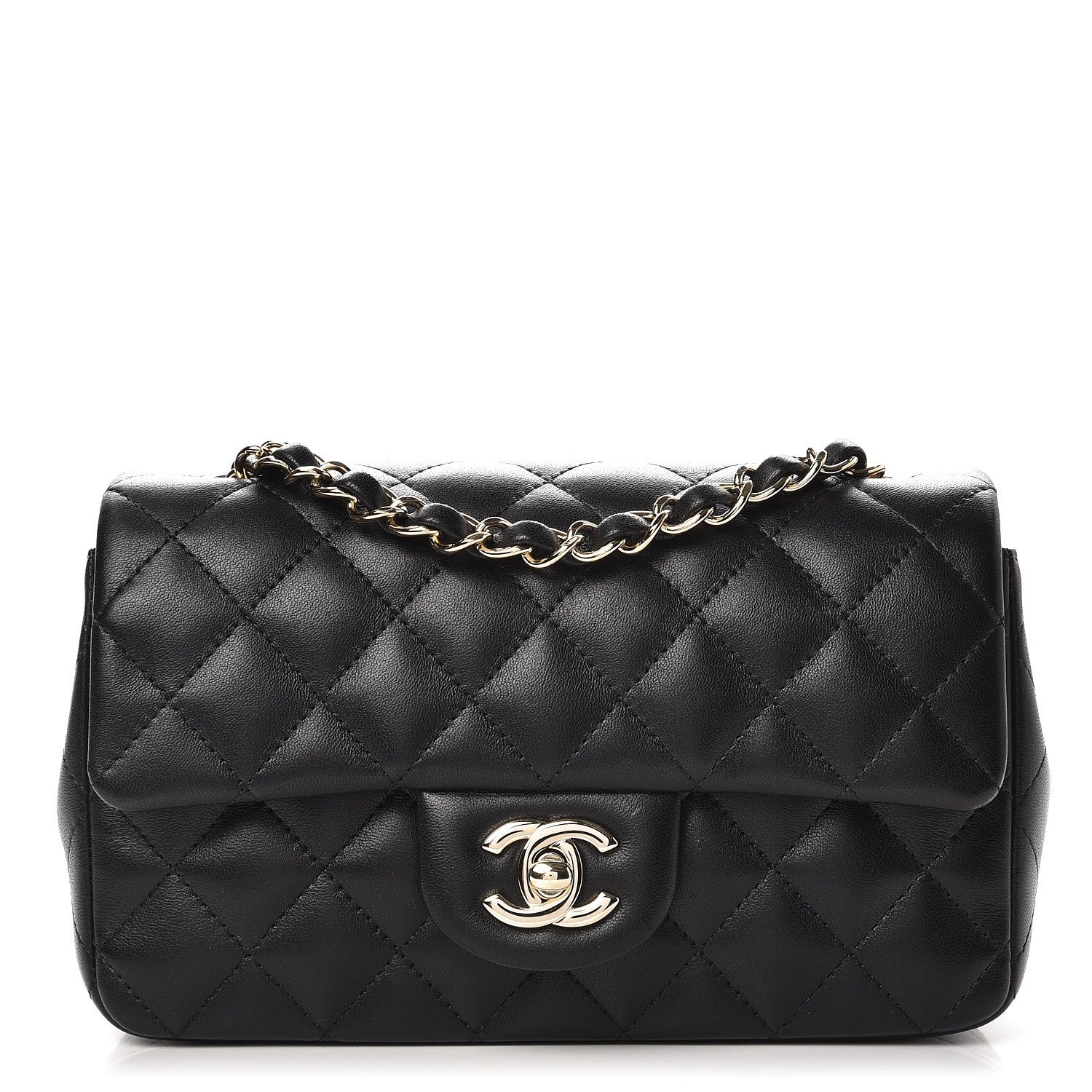 Chanel Lambskin Quilted Mini Rectangular Flap Black 1 of 8