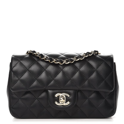 Chanel Lambskin Quilted Mini Rectangular Flap Black 1 of 8
