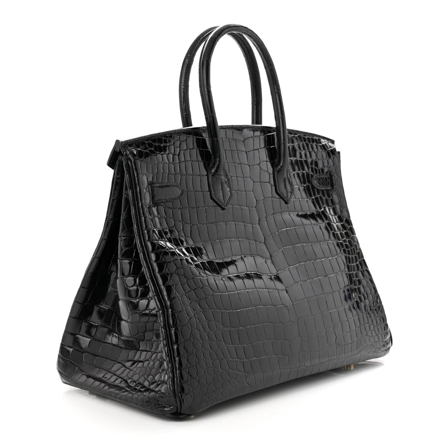 Shiny Porosus Crocodile Birkin 35 Black