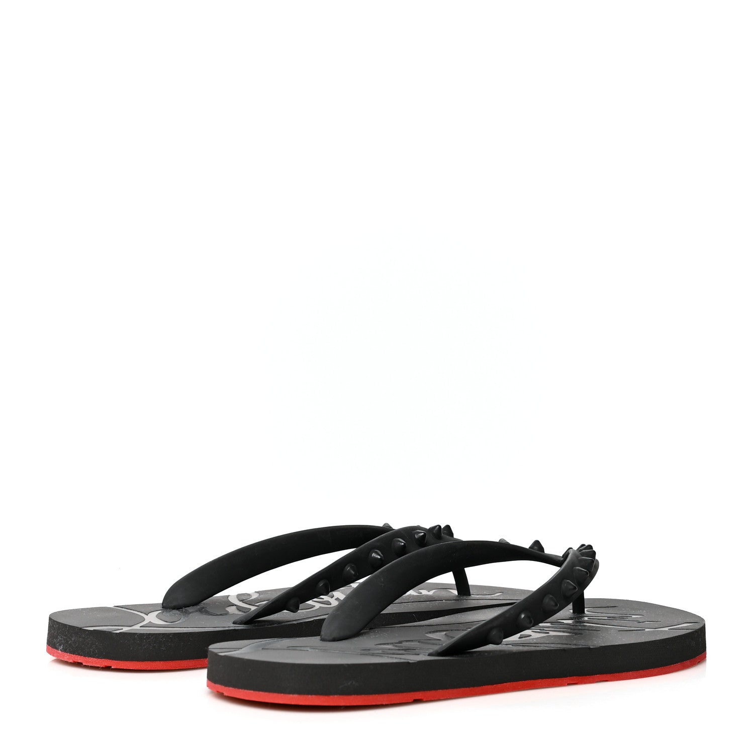 Christian Louboutin Rubber Spike Loubi Donna Flip Flop 39 Black 4 of 6