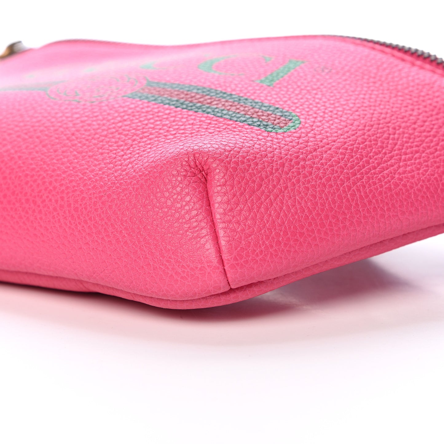 Grained Calfskin Small Logo Belt Bag Box Pink Green