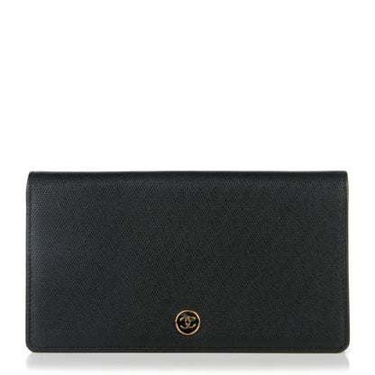 Chanel Grained Calfskin CC Button Yen Wallet Black 1 of 9