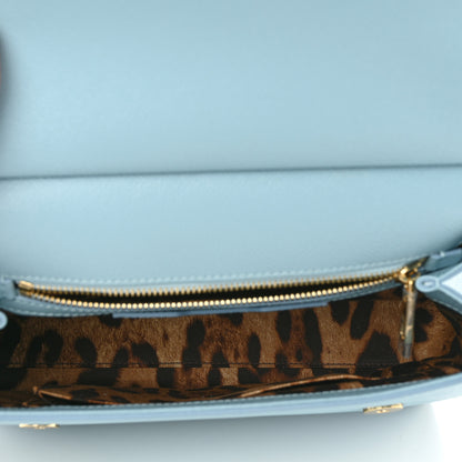Dolce & Gabbana Dauphine Calfskin Miss Sicily Satchel Light Blue 5 of 9