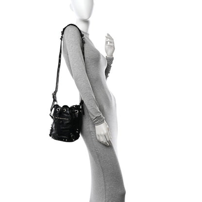 Balenciaga Agneau Arena Le Cagole Bucket Bag XS Black 2 of 11