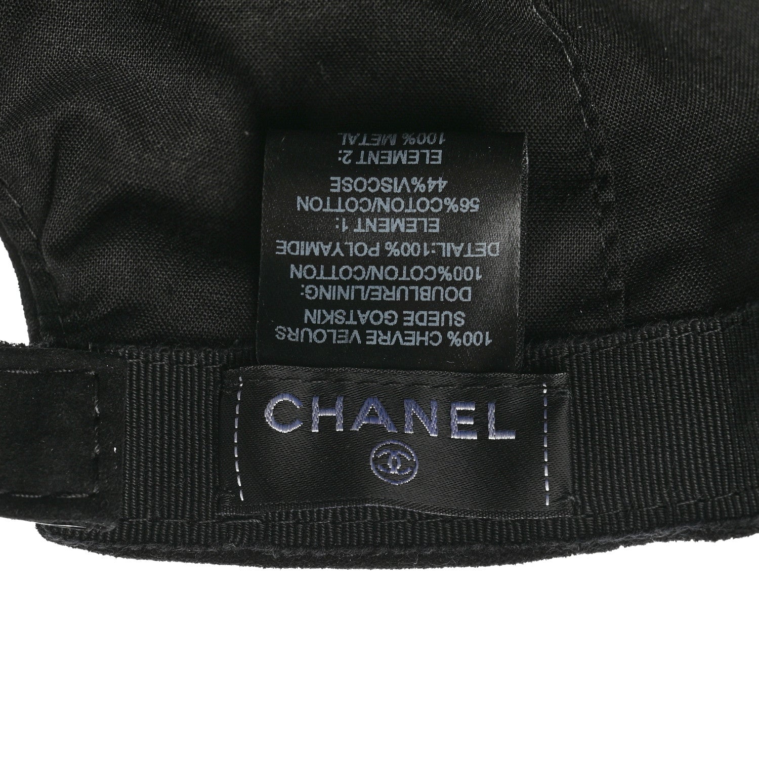Chanel Suede Goatskin CC Cap Hat Black 7 of 7