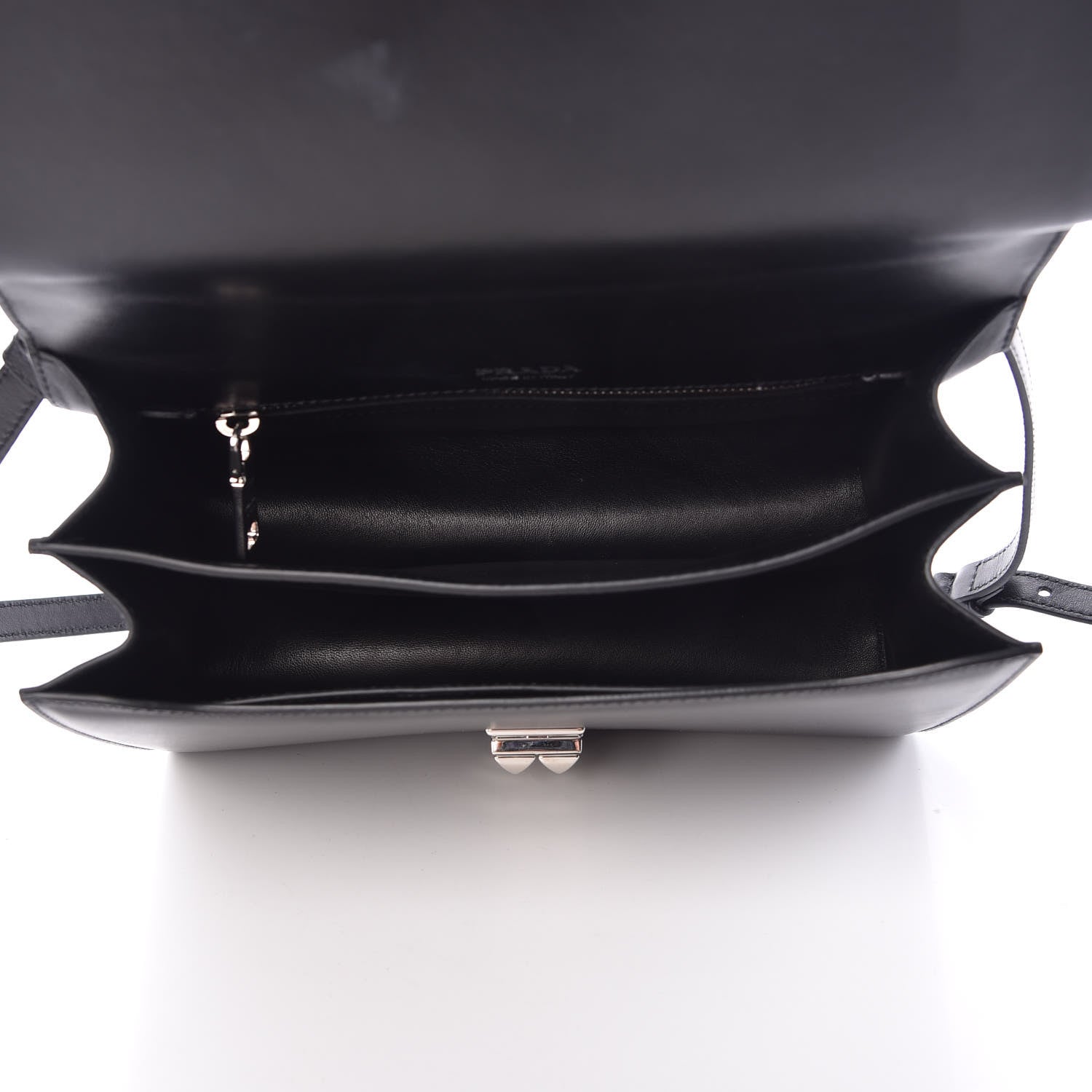 Prada Saffiano City Calfskin Studded Elektra Shoulder Bag Black Fuoco 6 of 12