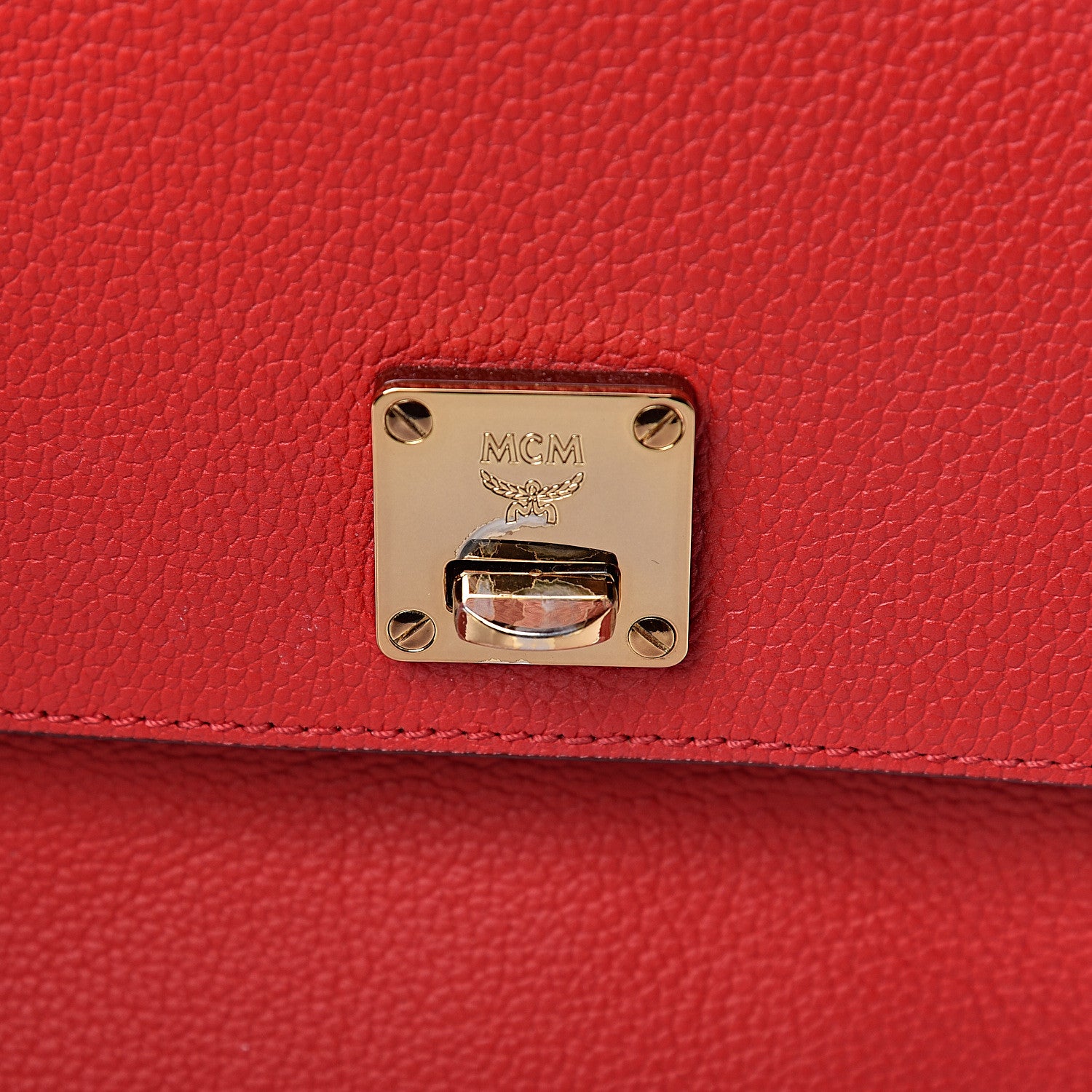 MCM Grained Calfskin Large Milla Convertible Backpack Ruby Red 11 of 15