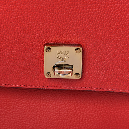 MCM Grained Calfskin Large Milla Convertible Backpack Ruby Red 11 of 15