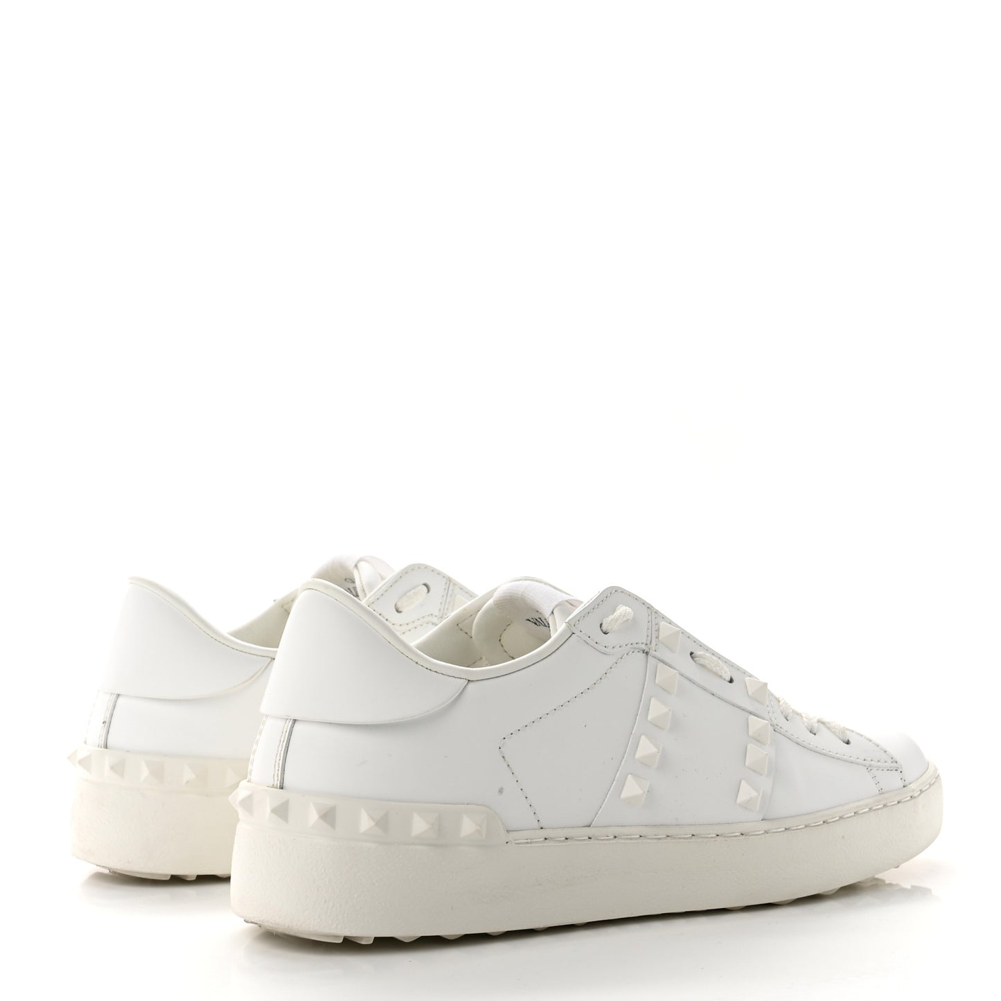 Calfskin Rockstud Untitled Open Sneakers 37 White