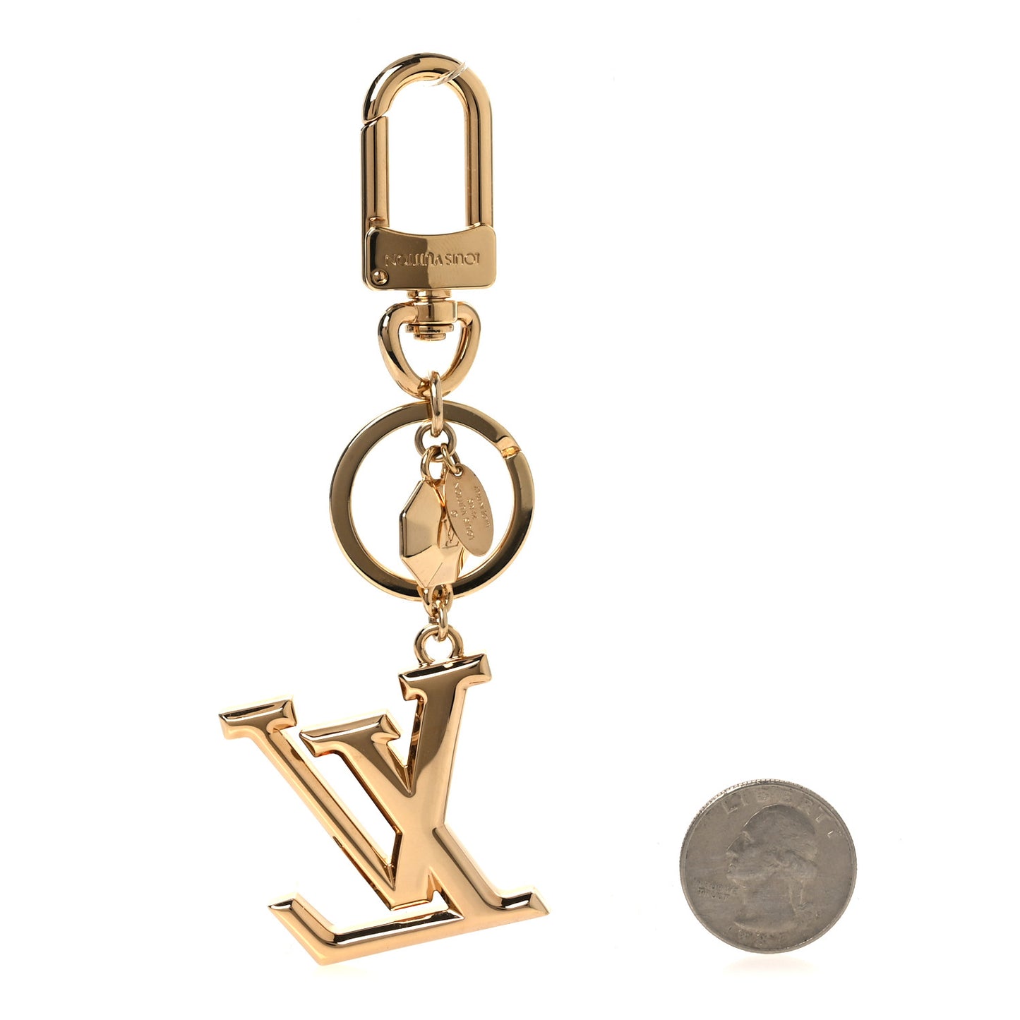 LV Facettes Bag Charm Key Holder Gold Gold