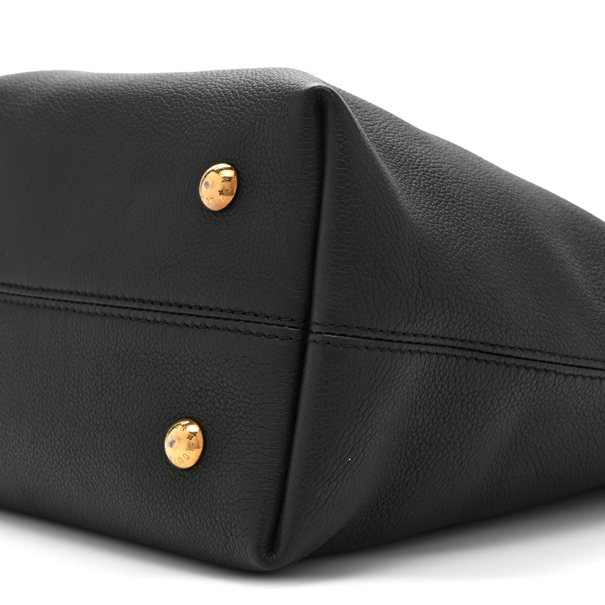 Grained Calfskin Low Key Hobo PM Black
