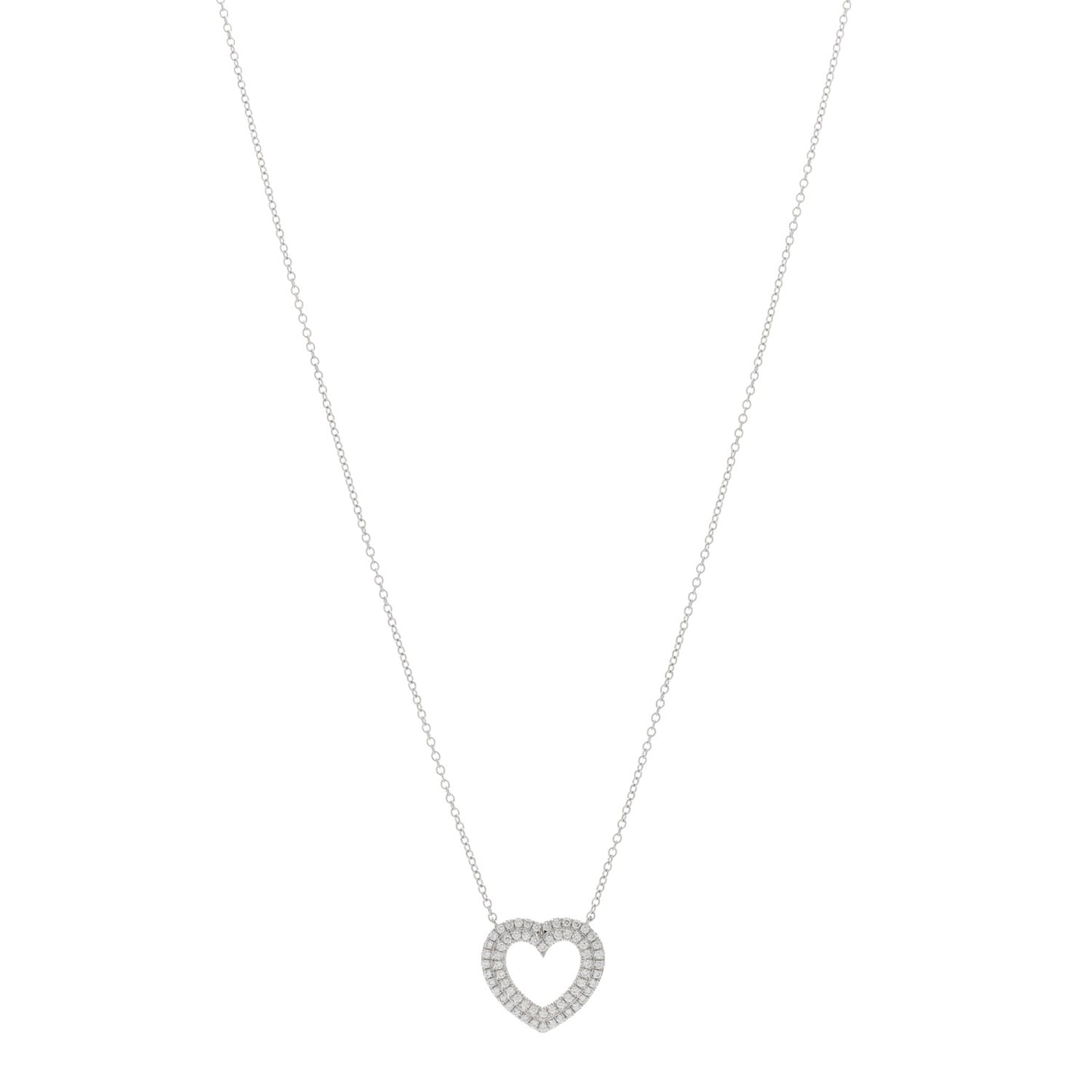 Platinum Diamond Metro Heart Pendant Necklace