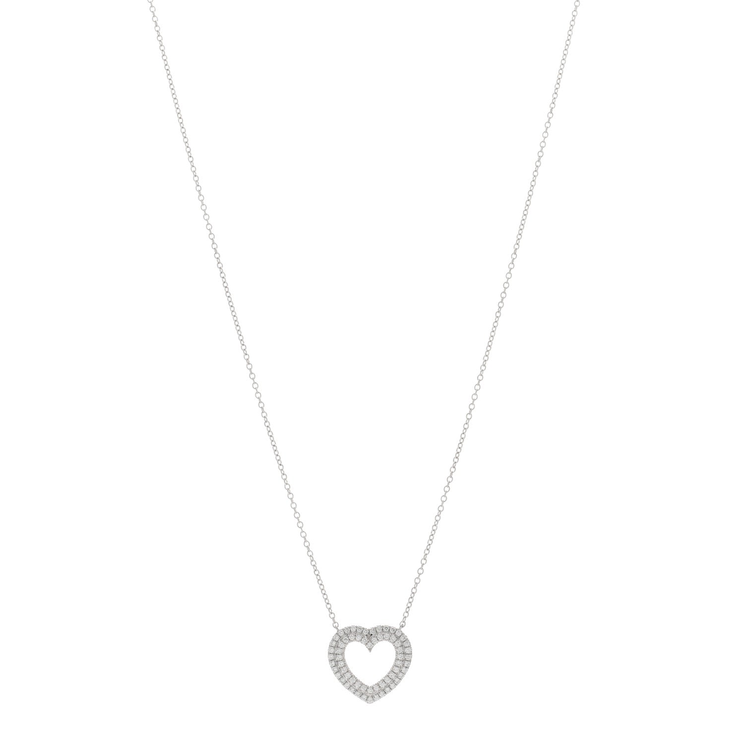 Tiffany Platinum Diamond Metro Heart Pendant Necklace 1 of 3