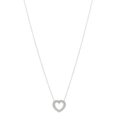 Tiffany Platinum Diamond Metro Heart Pendant Necklace 1 of 3