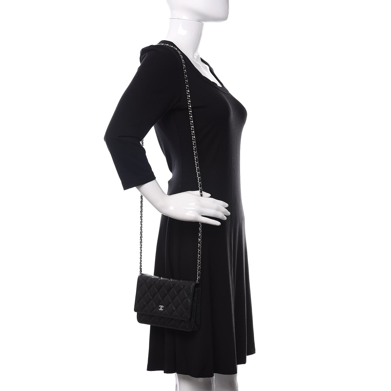Chanel Caviar Quilted Wallet On Chain WOC Black 2 of 11
