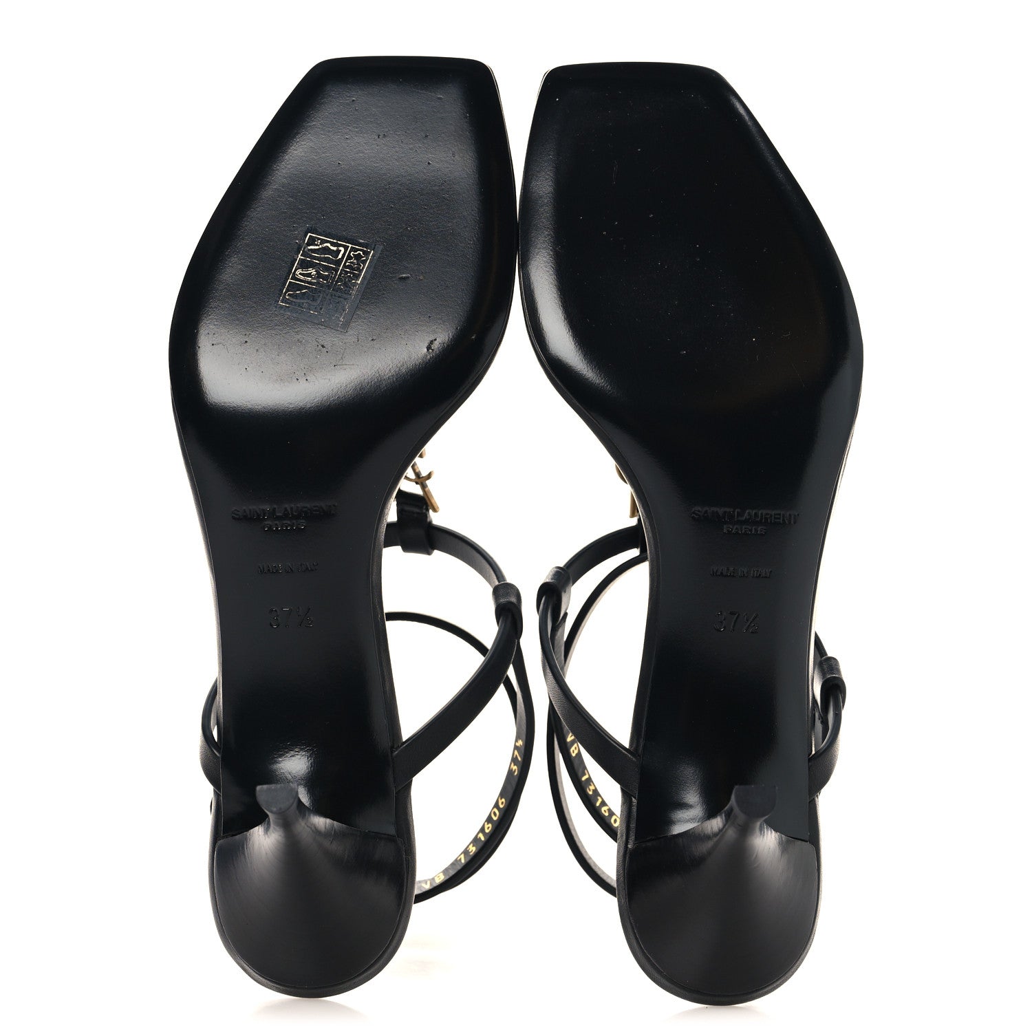 Saint Laurent Calfskin Cassandra 60 Sandals 37.5 Black 6 of 10