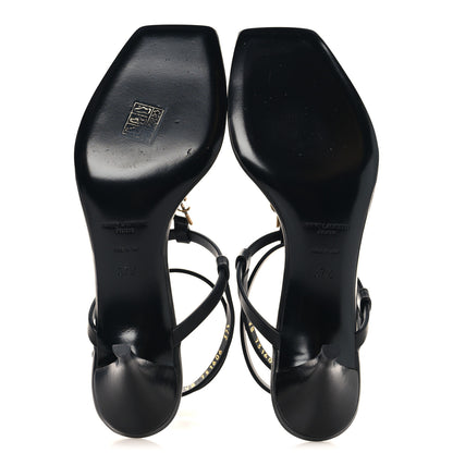 Saint Laurent Calfskin Cassandra 60 Sandals 37.5 Black 6 of 10