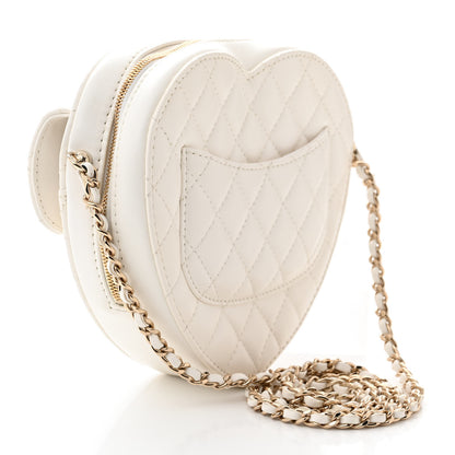 Chanel Lambskin Quilted CC In Love Heart Bag White 3 of 12