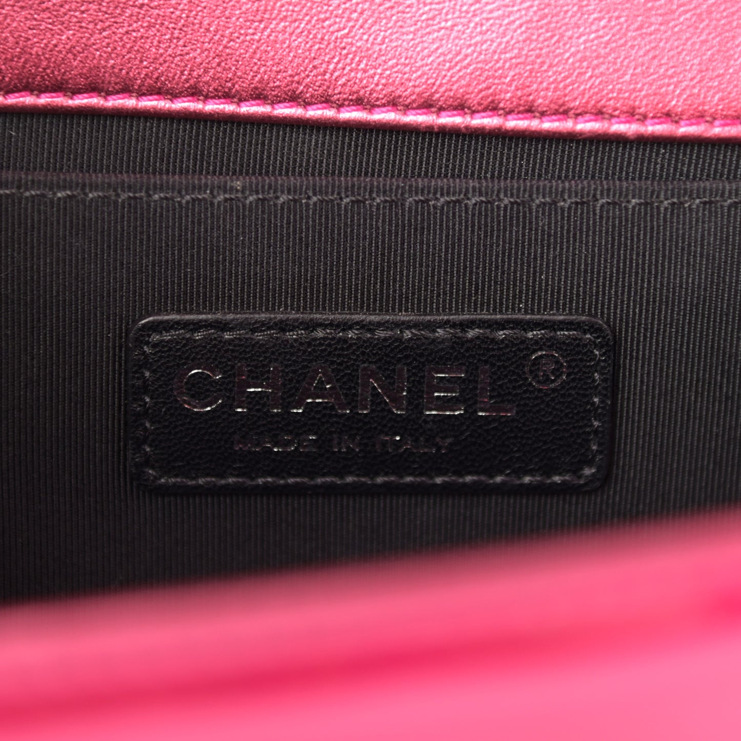 Metallic Patent Calfskin Quilted Medium Boy Flap Pink