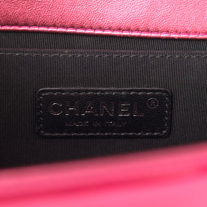 Chanel Metallic Patent Calfskin Quilted Medium Boy Flap Pink 6 of 14