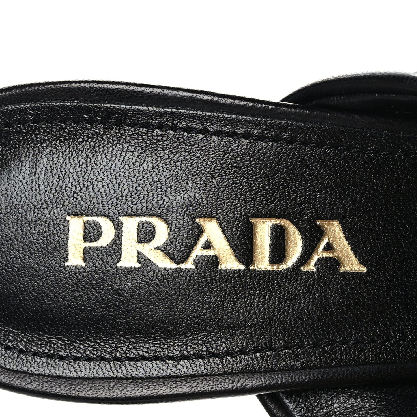 Nappa Logo Quilted Crisscross 65mm Block Heel Slide Sandals 39 Black