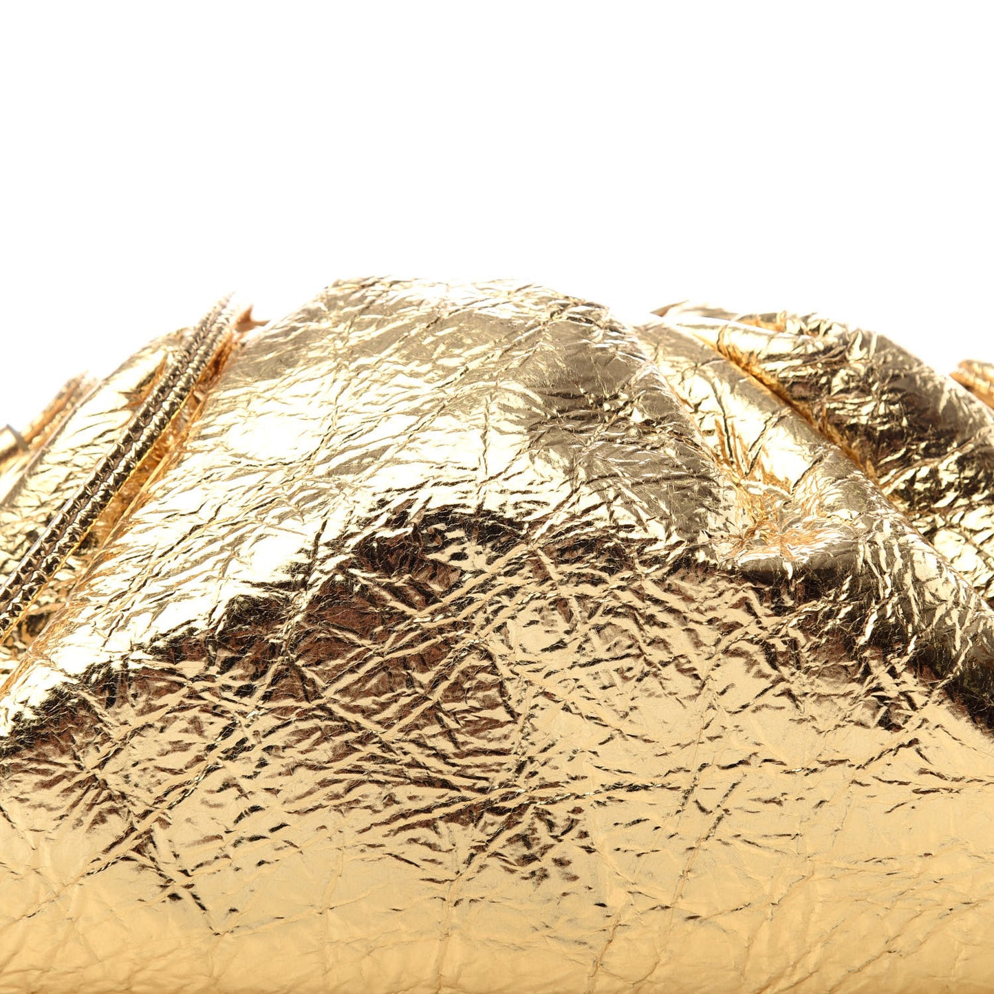 Metallic Crinkled Lambskin The Mini Pouch Oro