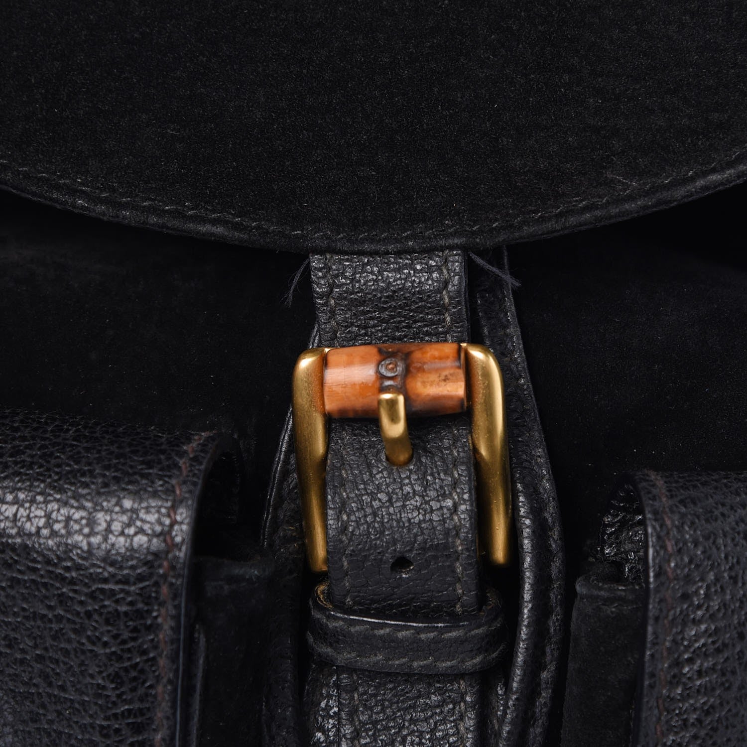 Gucci Suede Bamboo Backpack Black 11 of 16