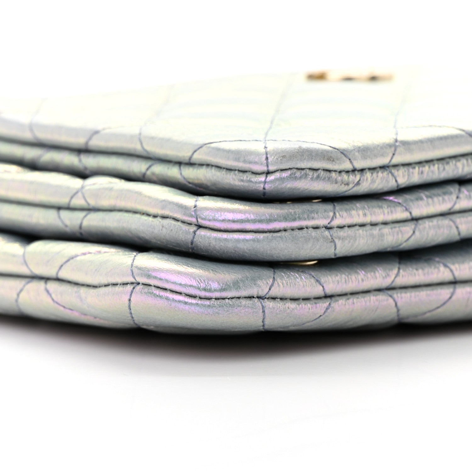 Chanel Iridescent Crumpled Calfskin Trio Cosmetic Case Purple 11 of 15