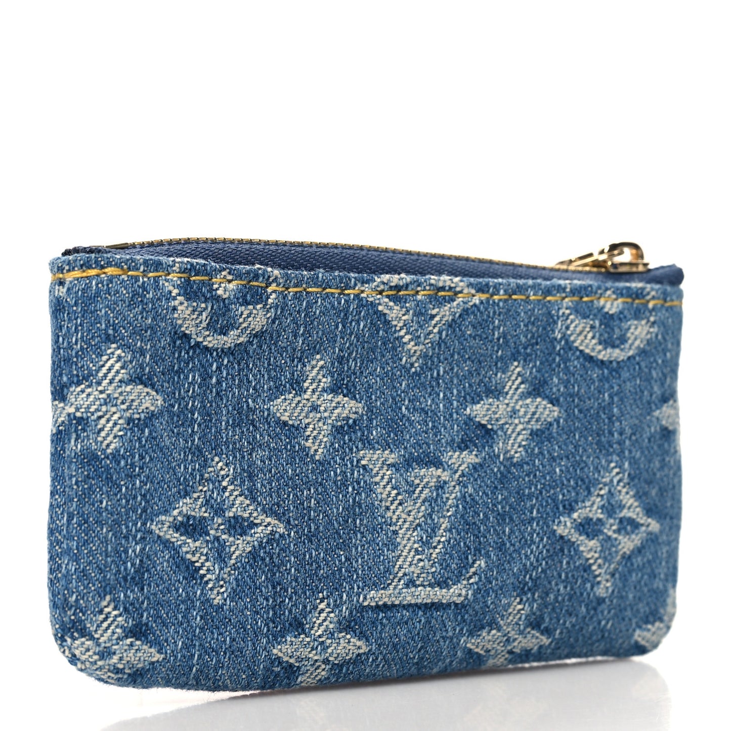 LV X TM Monogram Denim Cerises Key Pouch Blue