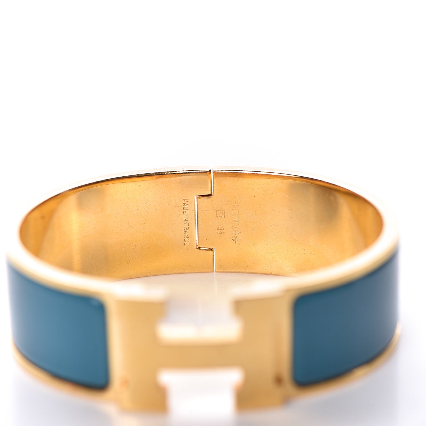 Enamel Wide Clic Clac H Bracelet GM Bleu Indien