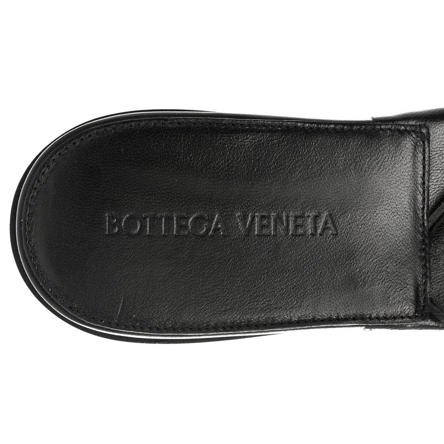 Nappa Quilted Rubber Lido Flat Sandals 38 Black