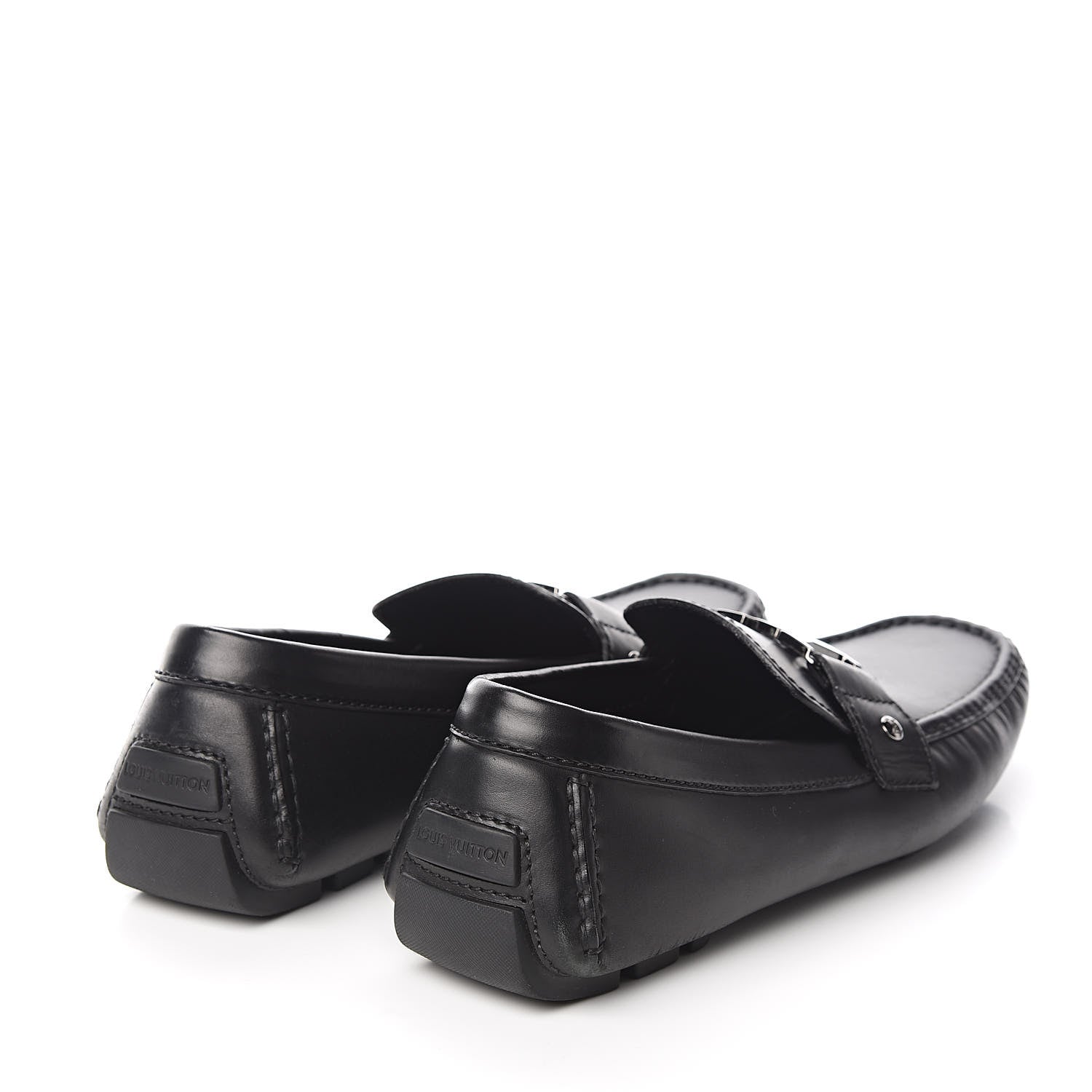 Louis Vuitton Calfskin Mens Monte Carlo Loafers 9.5 Black 4 of 8