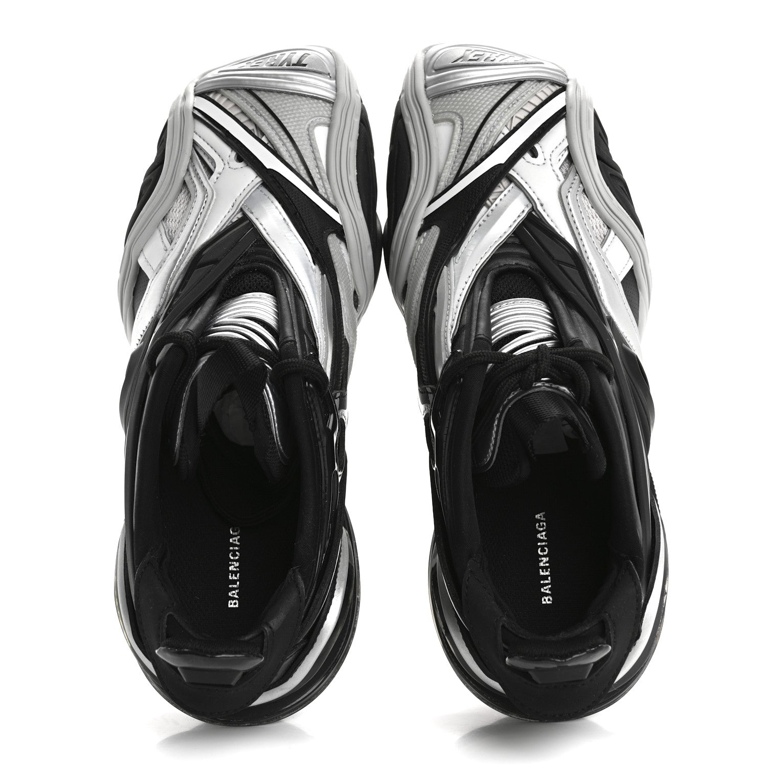 Balenciaga Rubber Womens Mesh Tyrex Sneakers 36 Black Grey 2 of 10