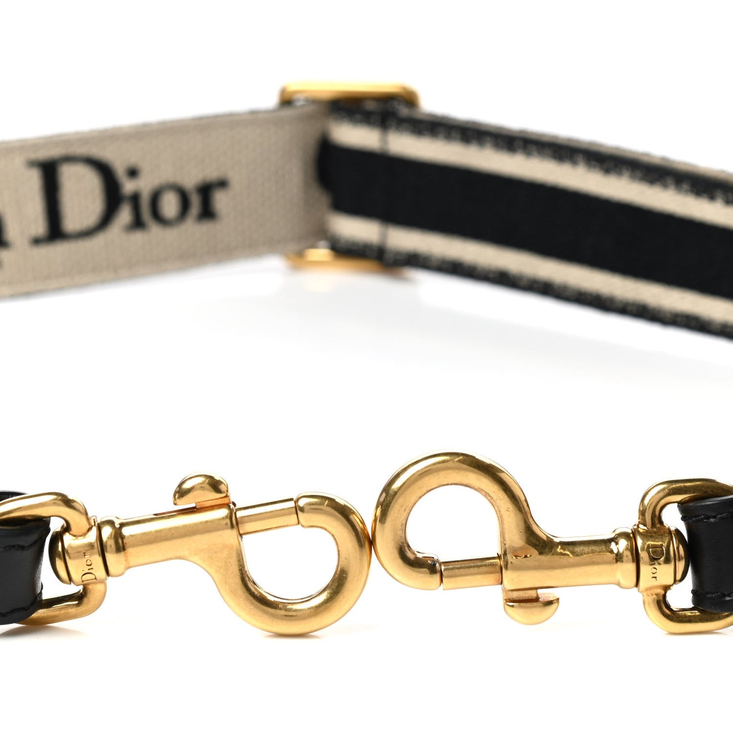 Canvas Embroidered Adjustable Shoulder Strap Black Beige