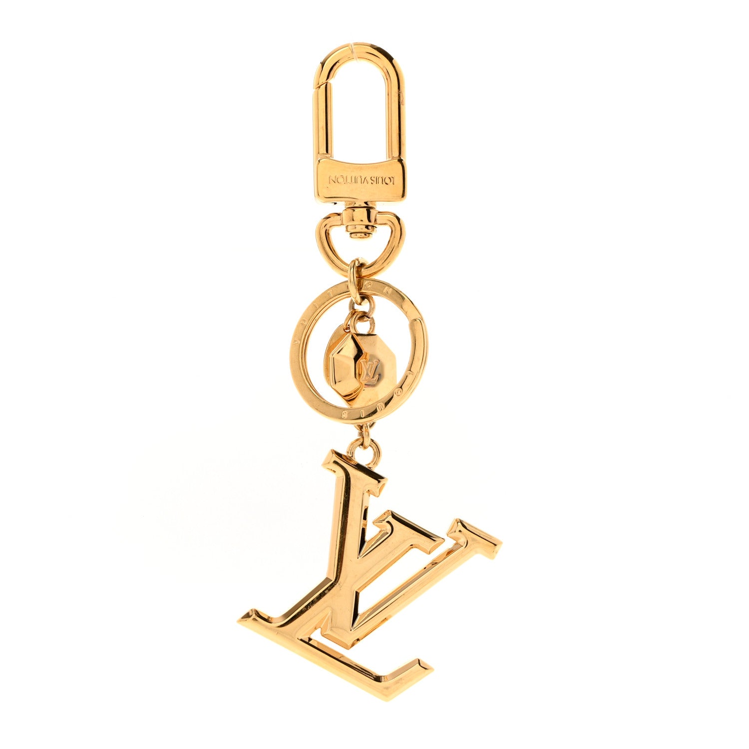 Louis Vuitton LOUIS VUITTON LV Facettes Bag Charm Key Holder Gold 1 of 5