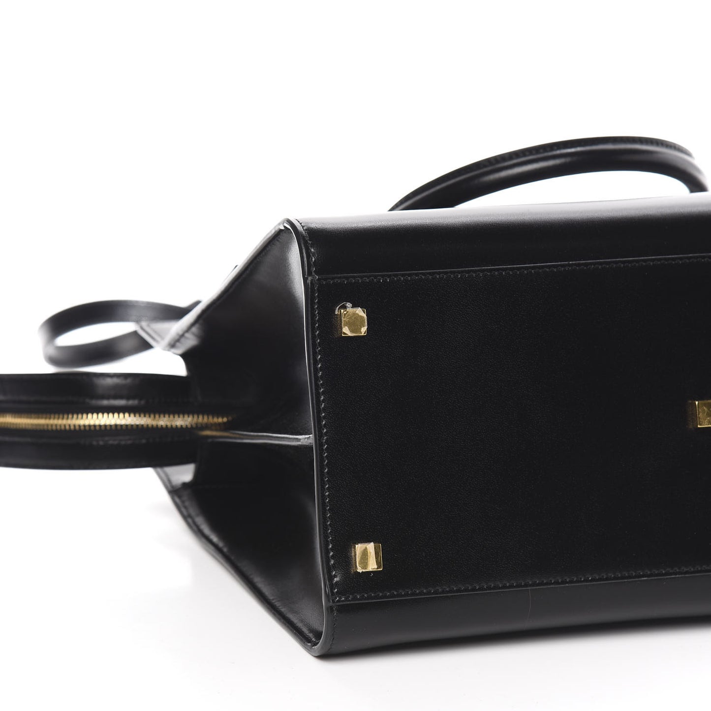 Shiny Calfskin Medium Uptown Tote Black