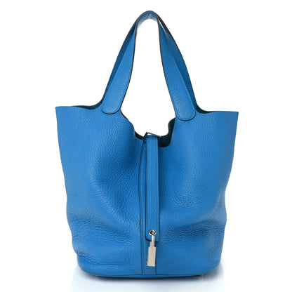 Hermes Taurillon Clemence Picotin Lock 22 MM Bleu Zanzibar 1 of 11