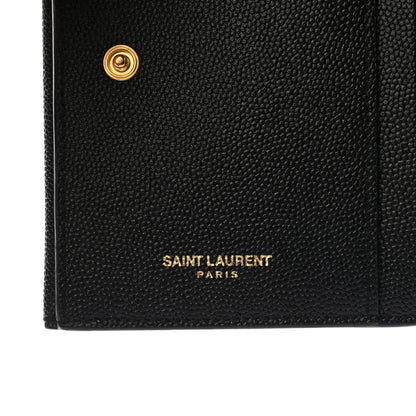 Saint Laurent Grain De Poudre Monogram Bi-Fold Wallet Black 6 of 8