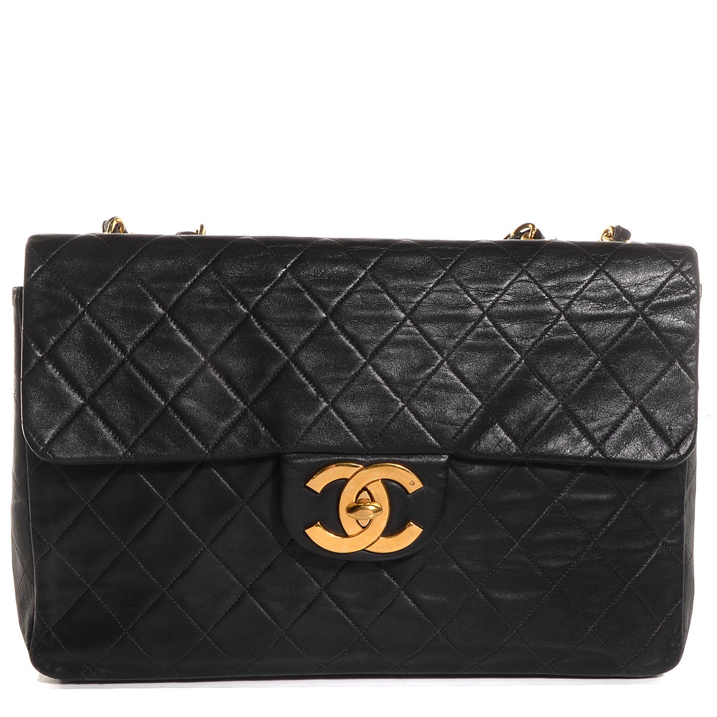 Lambskin XL Jumbo Flap Black