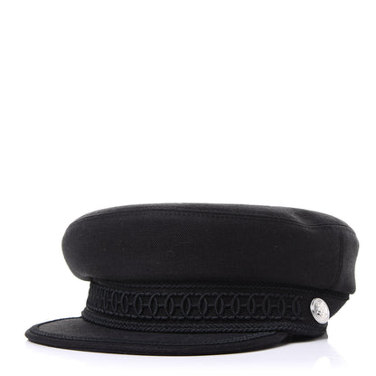 Hermes Cashmere Swift Braided Deauville Cap 57 Black 1 of 6