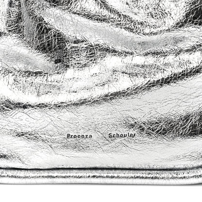 Proenza Schouler Metallic Calfskin Large Ruched Tote Silver 6 of 10