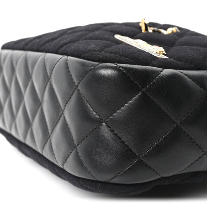 Chanel Felt Quilted Paris-Hamburg Charms Camera Case Black 10 of 10
