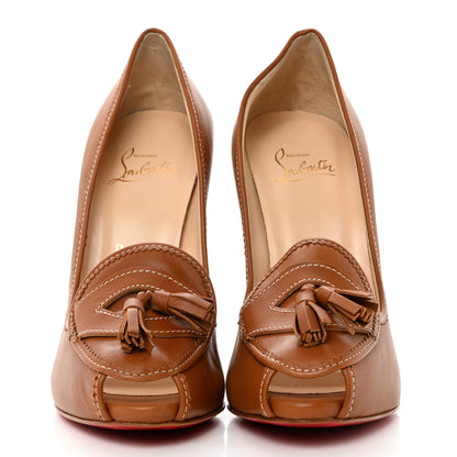 Christian Louboutin Nappa Alta Campus 120 Peep Toe Platform Pumps 38 Cuoio 2 of 7