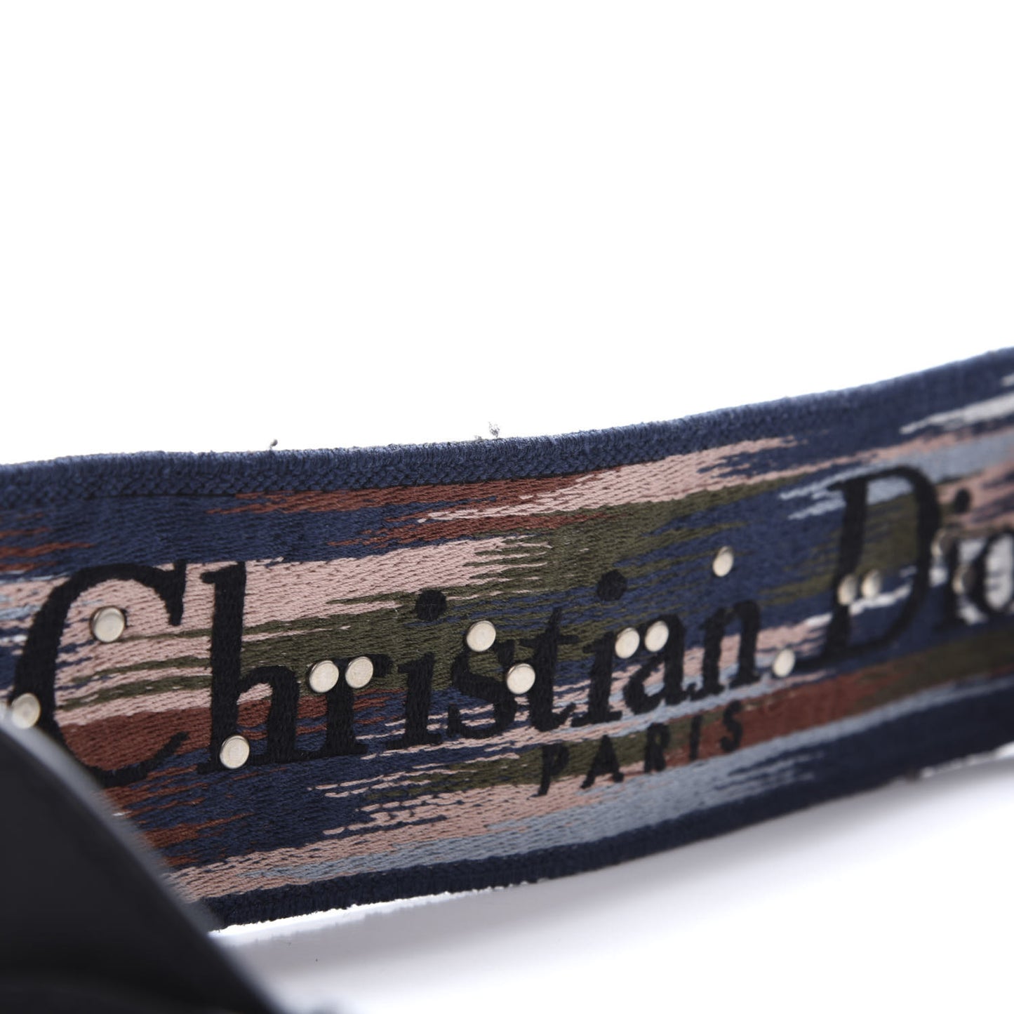 Canvas Embroidered Studded KaleiDiorscopic Shoulder Strap Multicolor