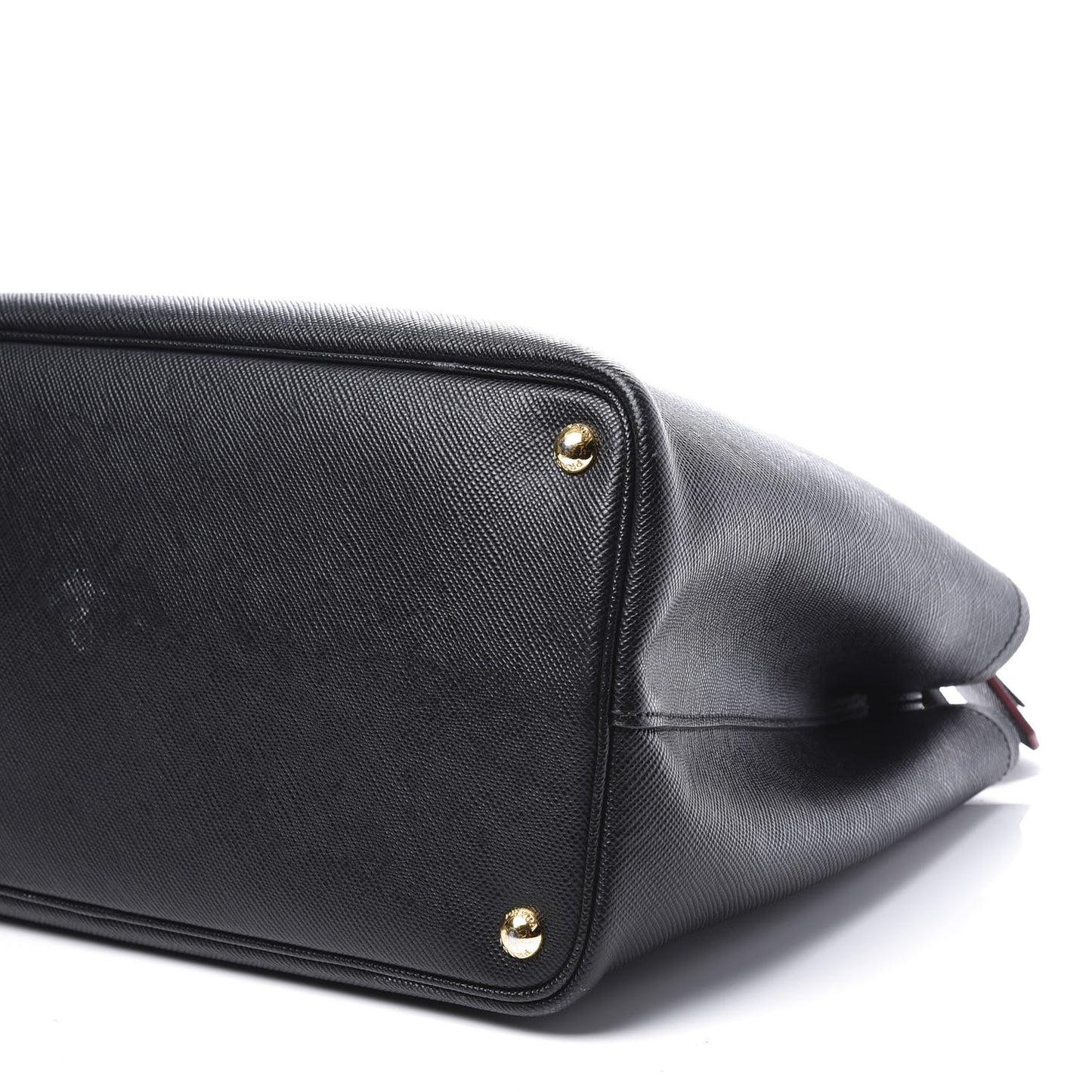 Saffiano Cuir Large Double Bag Black Fuoco
