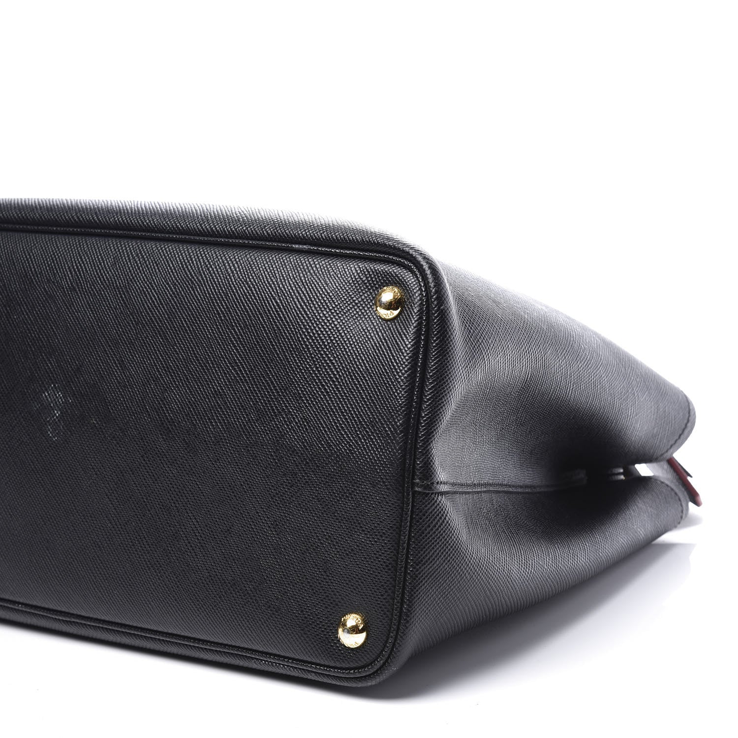 Prada Saffiano Cuir Large Double Bag Black Fuoco 6 of 10