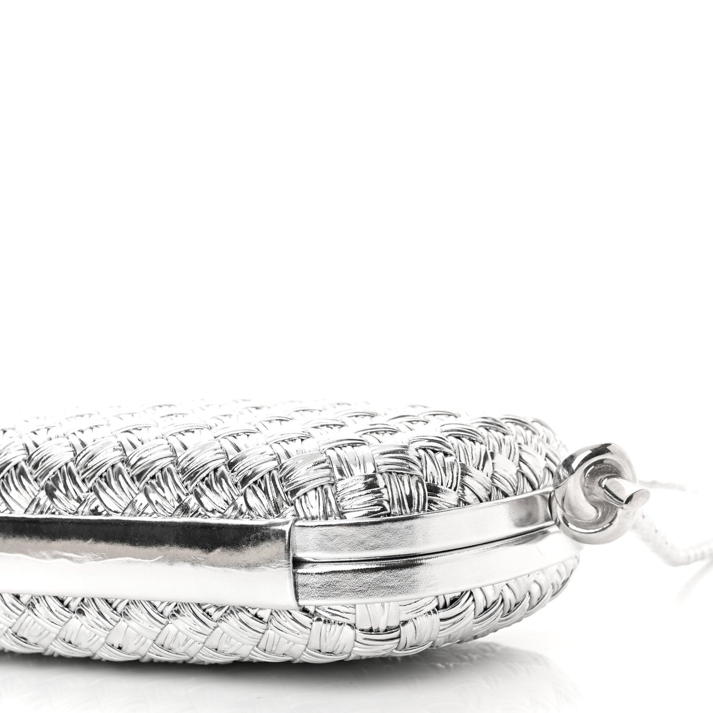 Metallic Calfskin Intrecciato Knot On Strap Silver